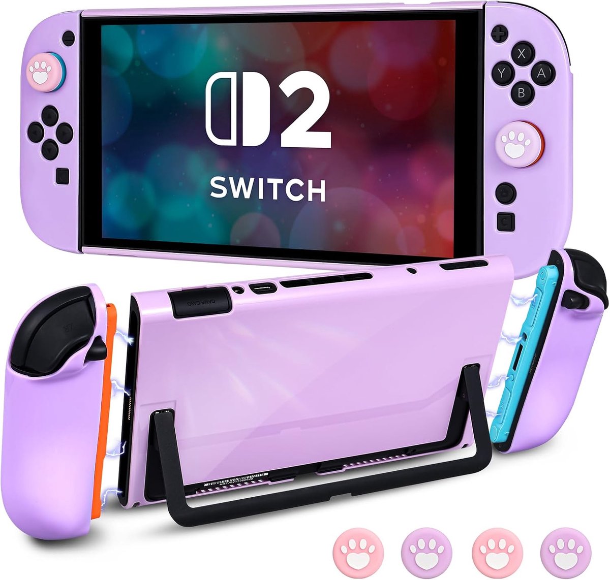 DLseego Protective Case for Switch 2, Dockable Hard PC Case Scratch Resistant and Shockproof Protective Case and Soft - ShopVlot