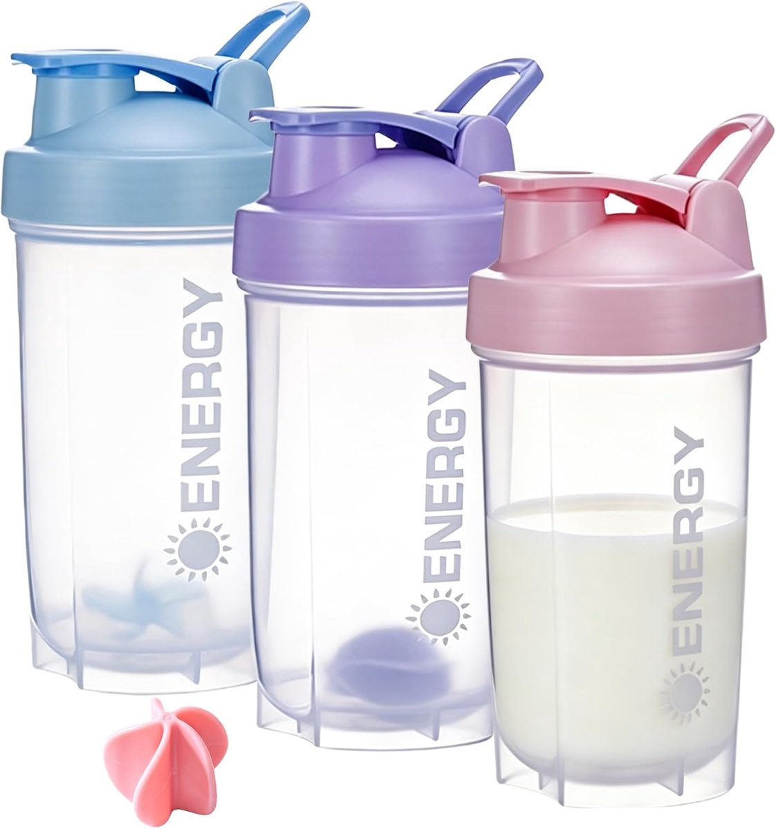 Eiwitshaker set 500 ml - BPA-vrij, lekvrij - voor romige shakes - snel en klontvrij mixen - ShopVlot