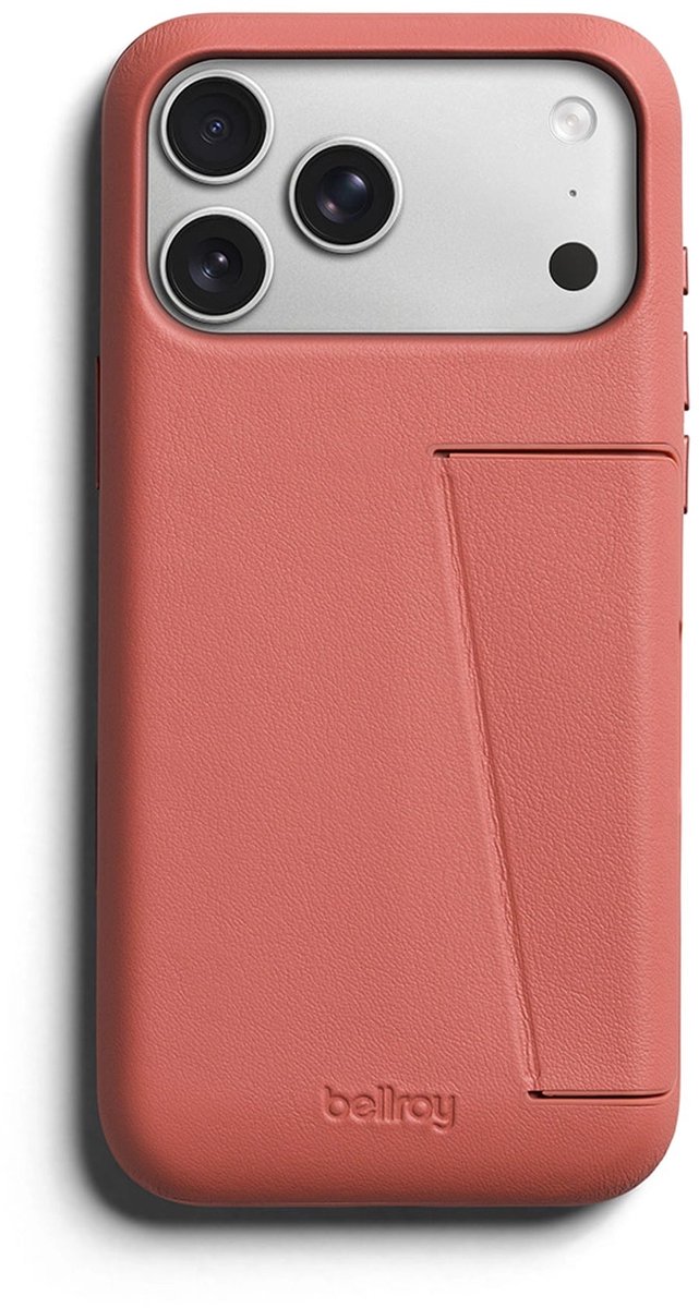 Bellroy Full Lederen 3 Card iPhone 18 Pro Max Hoesje – Ingebouwde Magnetische Portemonnee – Premium Leer – Schokabsorberend Polymeer - Bruin