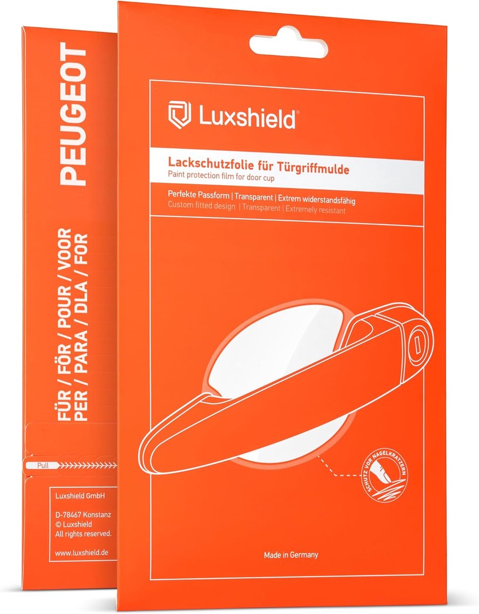 Luxshield Car Door Handle Protective Film for Peugeot 308 SW III P51 I 2021-2024 - Scratch Protection, Paint Protection Film - Transparent Glossy