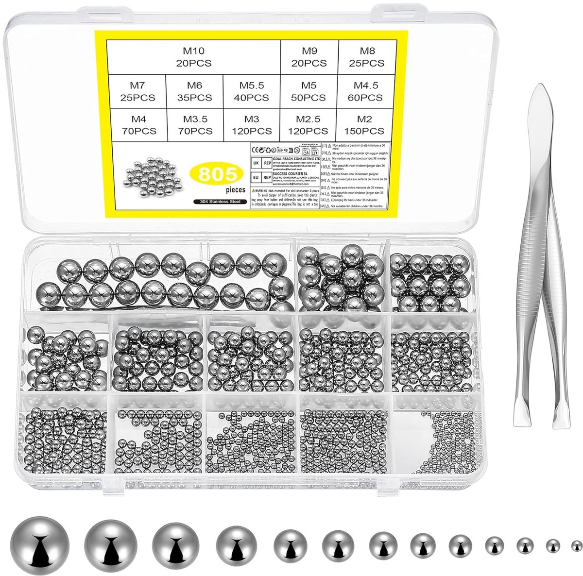 805 Pcs Stainless Steel Ball Bearing Balls, Metal Stainless Steel Bells for Bicycle Wheels Accessories for Mountain - ShopVlot