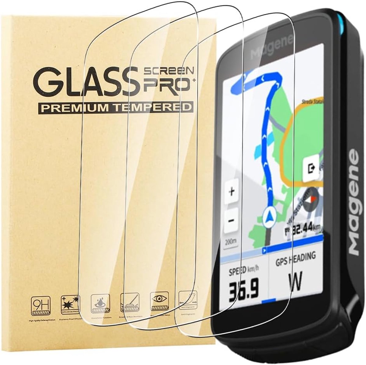 KUSINHOKA 3 stuks gehard glas voor Magene C606/C606 Pro 2,8 inch, ultradun [krasbestendig] 9H hardheid, hoge - ShopVlot