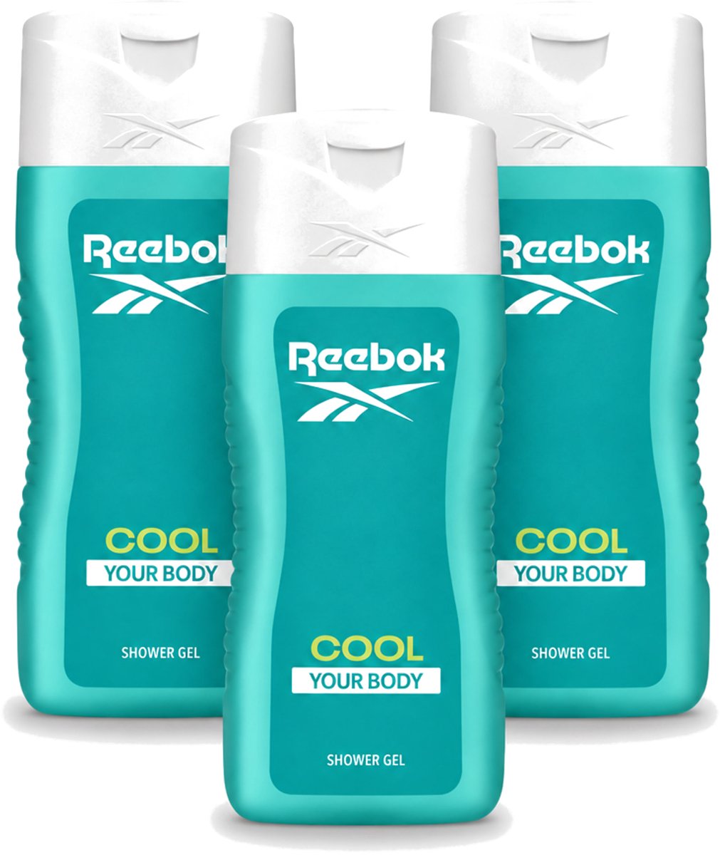 3 x Reebok - Cool Your Body - Douchegel - 400 ml - Voordeelverpakking - 3 stuks