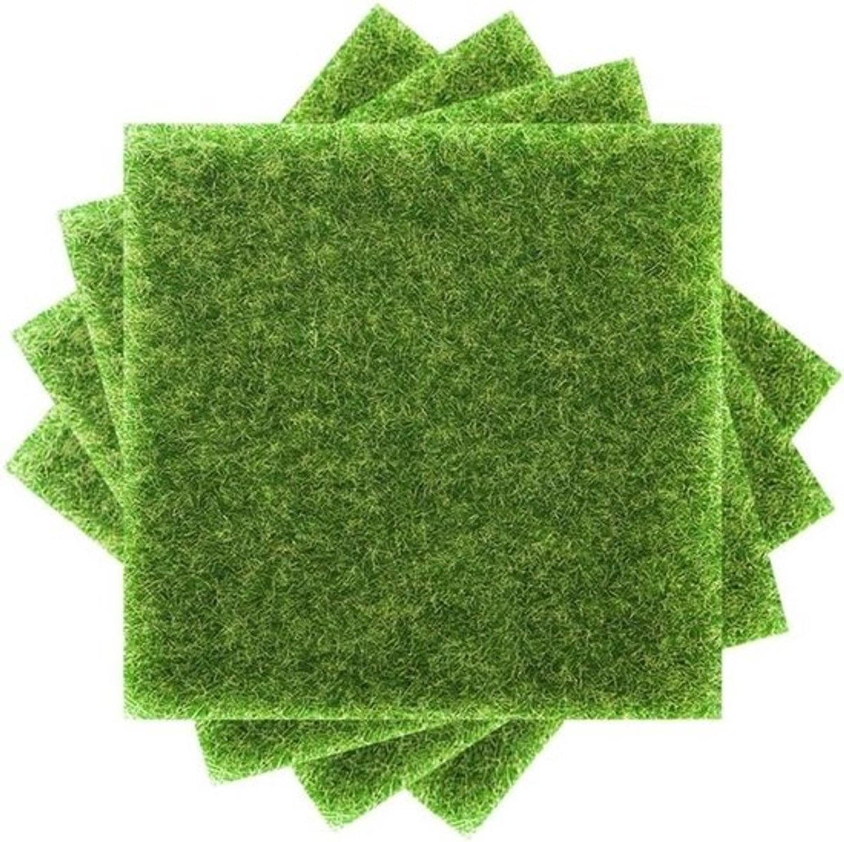 Kunstgrastapijt - Miniatuurgazon - Modelbouwdecoratie - Realistisch gevormd - 30 cm x 30 cm - Groen