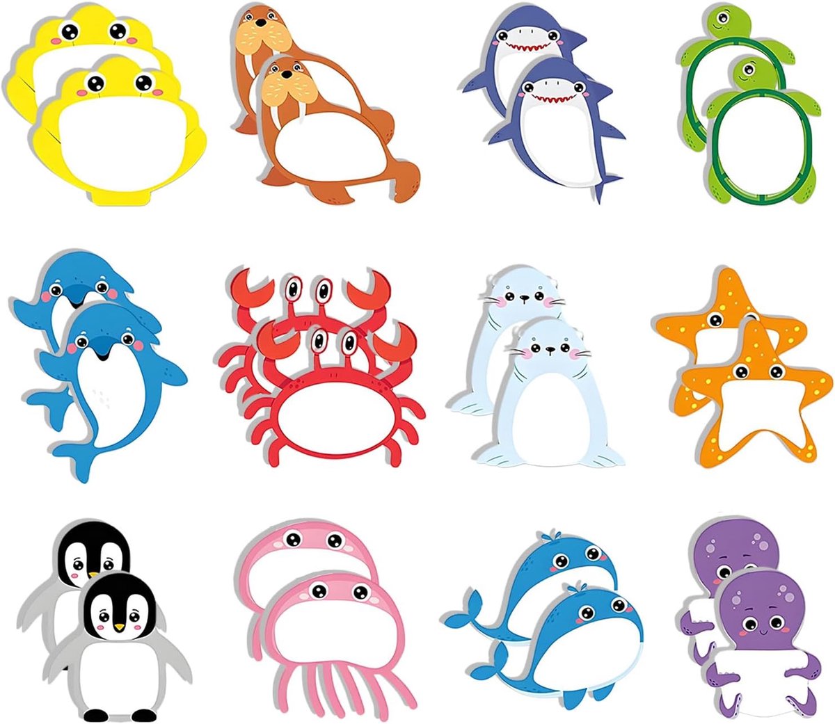 iJiZuo 720 Sheets Self Adhesive Notes Cartoon Self-Adhesive Notepads Stickers for Writing and Removing (Marine Animal - ShopVlot