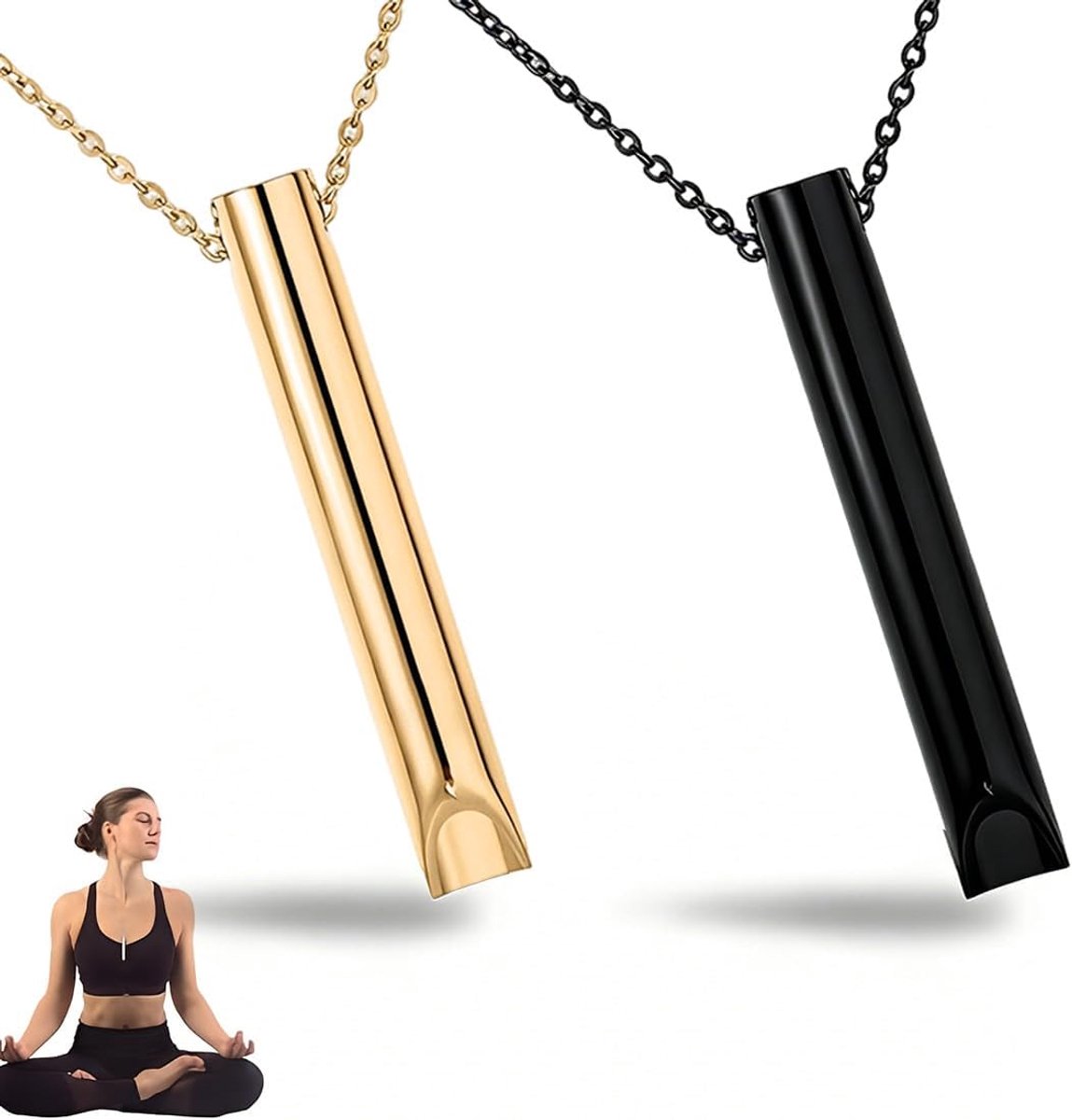 Twee meditatieketting van roestvrij staal, anti-stress ademhalingsgereedschap, ontspanningsaccessoire voor vrije tijd - ShopVlot
