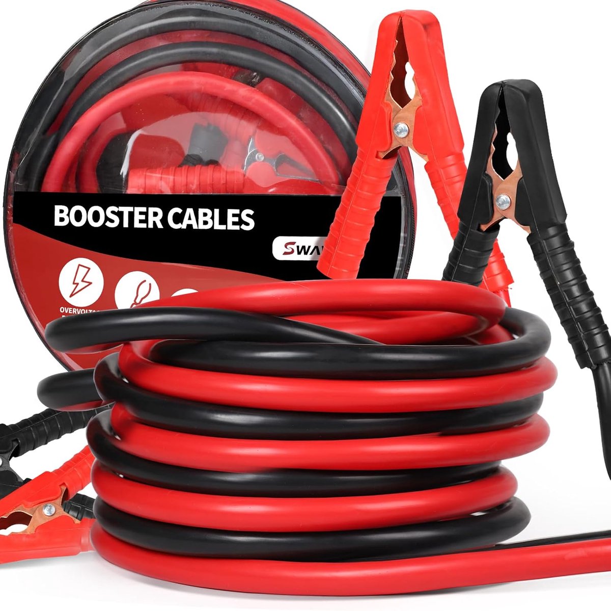 SnelShoppen - Starterkabel 4 m 3000 A voor Benzine en Diesel Motoren 12/24 V - Jumperkabel voor Auto's en Vrachtwagens - Koper-Coated Aluminium 50 mm²