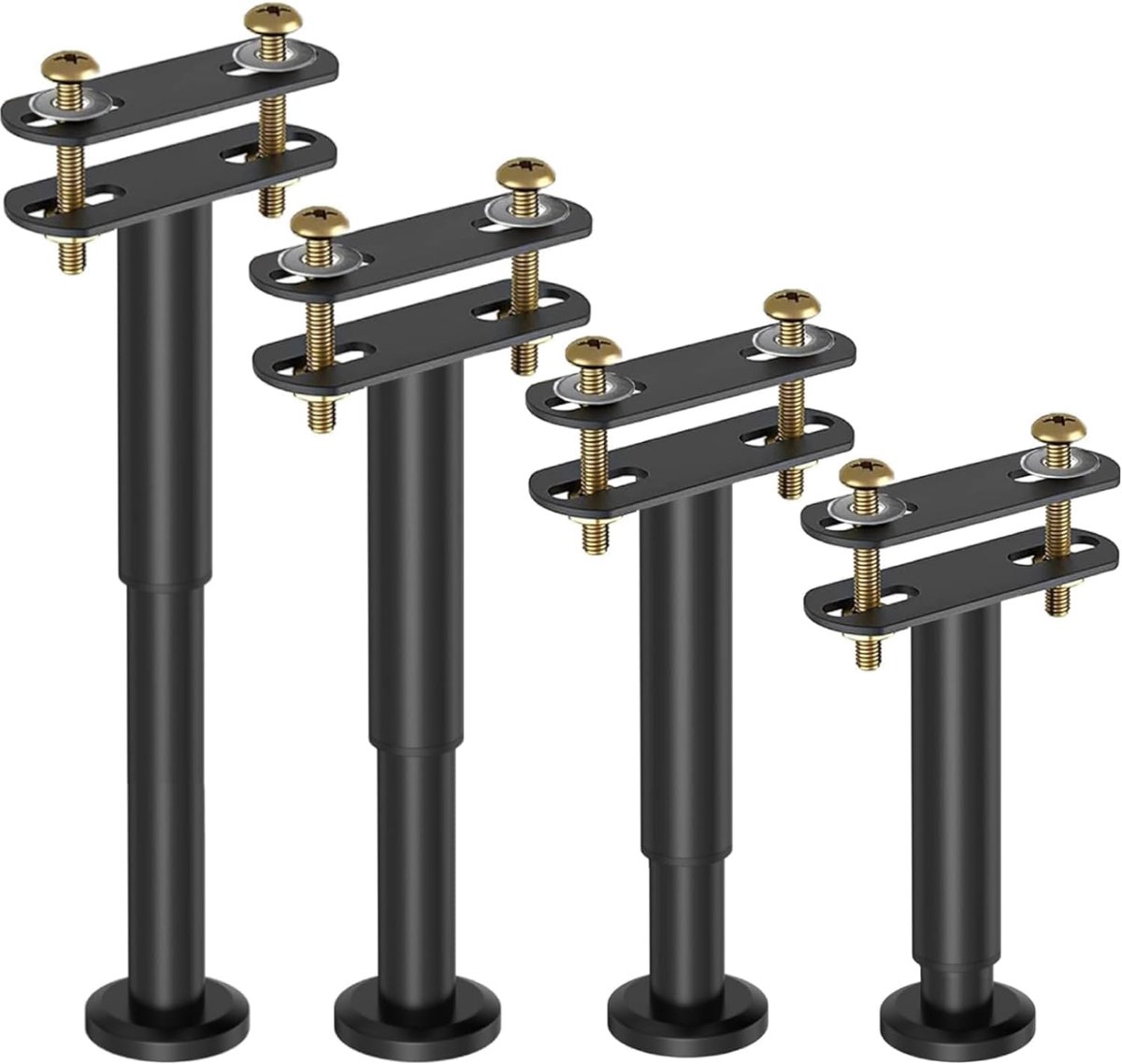 Adjustable Bed Legs, 18-33cm Height, Support Frame/Center Slats, Metal, Adjustable Replacement for DIY Furniture - ShopVlot