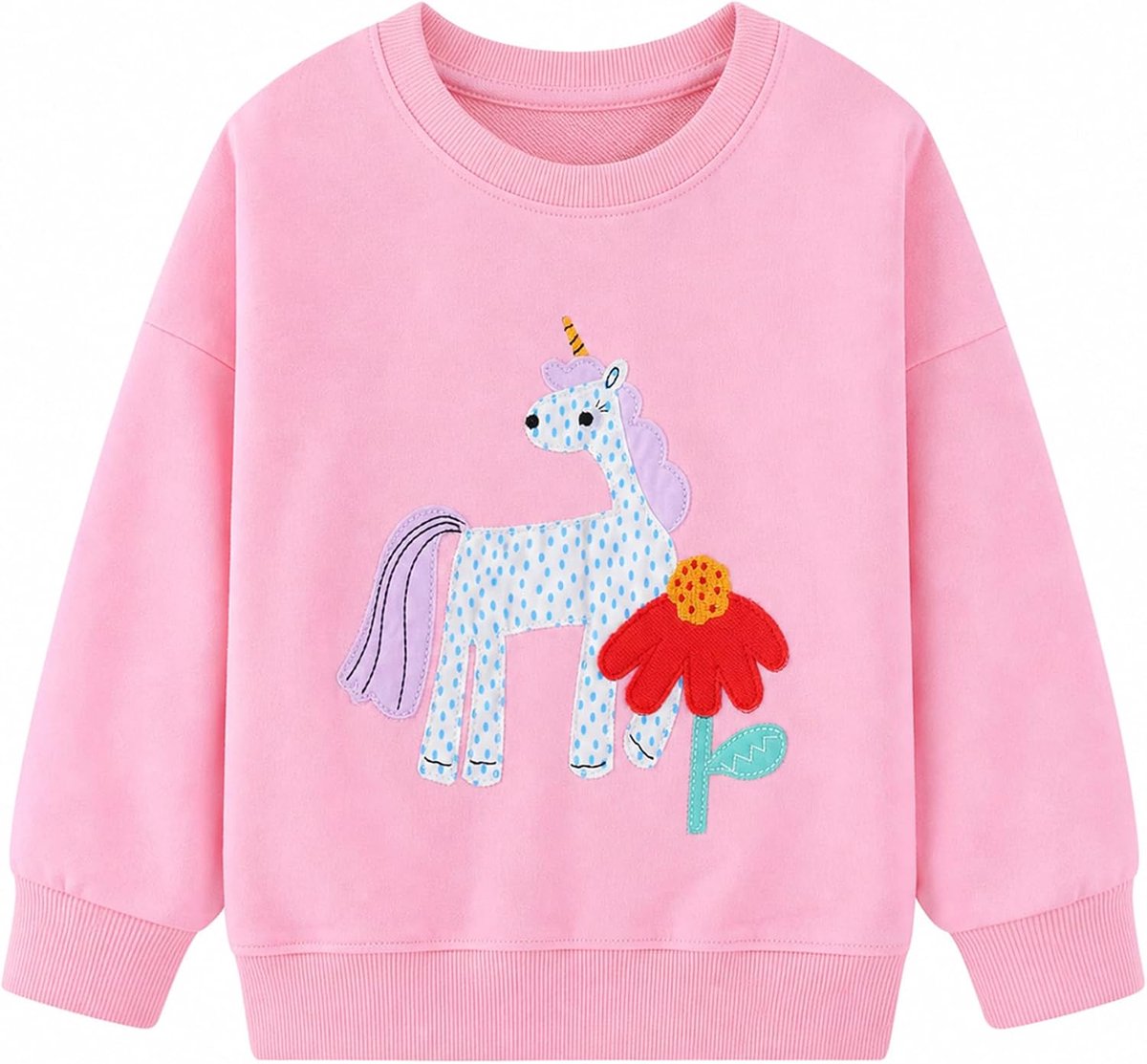 Sweater Katoen Lichtgewicht Casual Sport Lange Mouw Shirt Pailletten Bontachtige Dierenprint Kinderkleding Lange Mouwen Ronde Hals Tops 2-7 Jaar, Maat 92-122