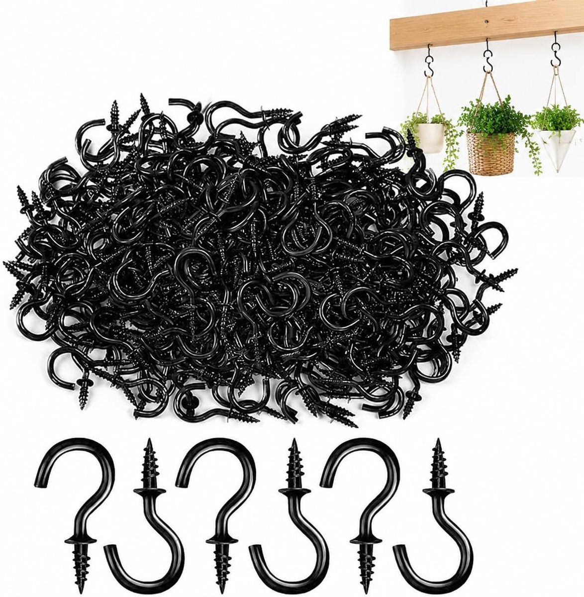 Haken Mini Schroefhaken 20mm Messingkleurige Ophanghaken voor Planten, Kopjes, Decoratie en Huishoudelijke Organisatie