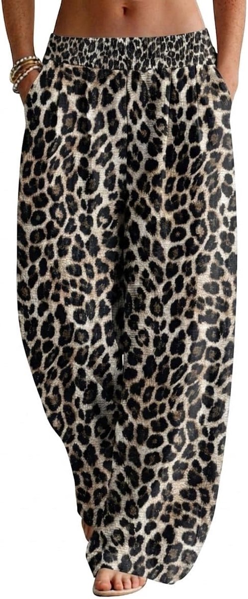 Zomerbroek voor dames, lichte luchtige stoffen broek, palazzobroek