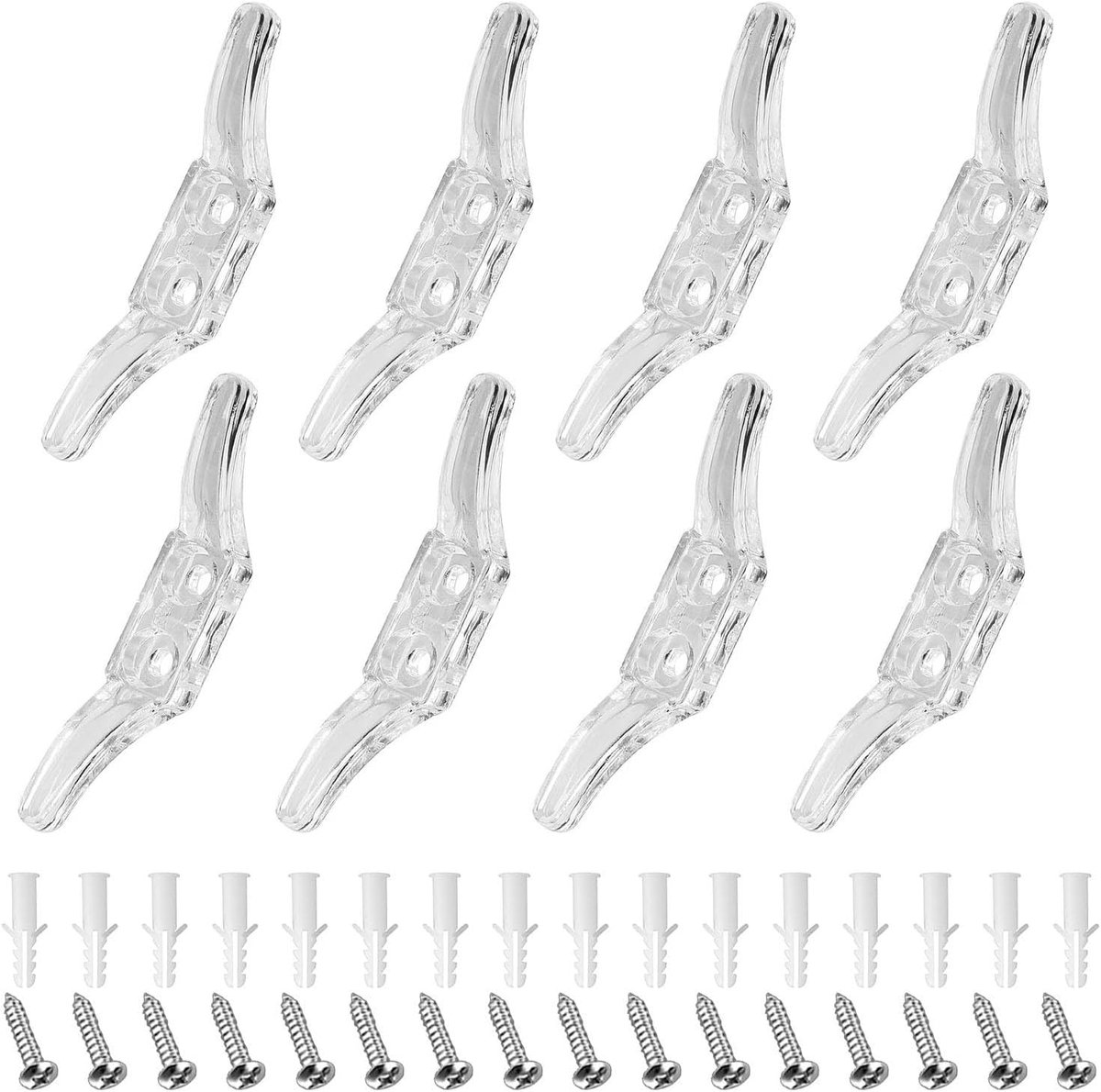 8-pack kinderveiligheidsschoenplaatjes - transparante touworganisatoren voor jaloezieën, veilige koordhaken met rolklemmen (universele pasvorm, duurzame kunststof constructie)