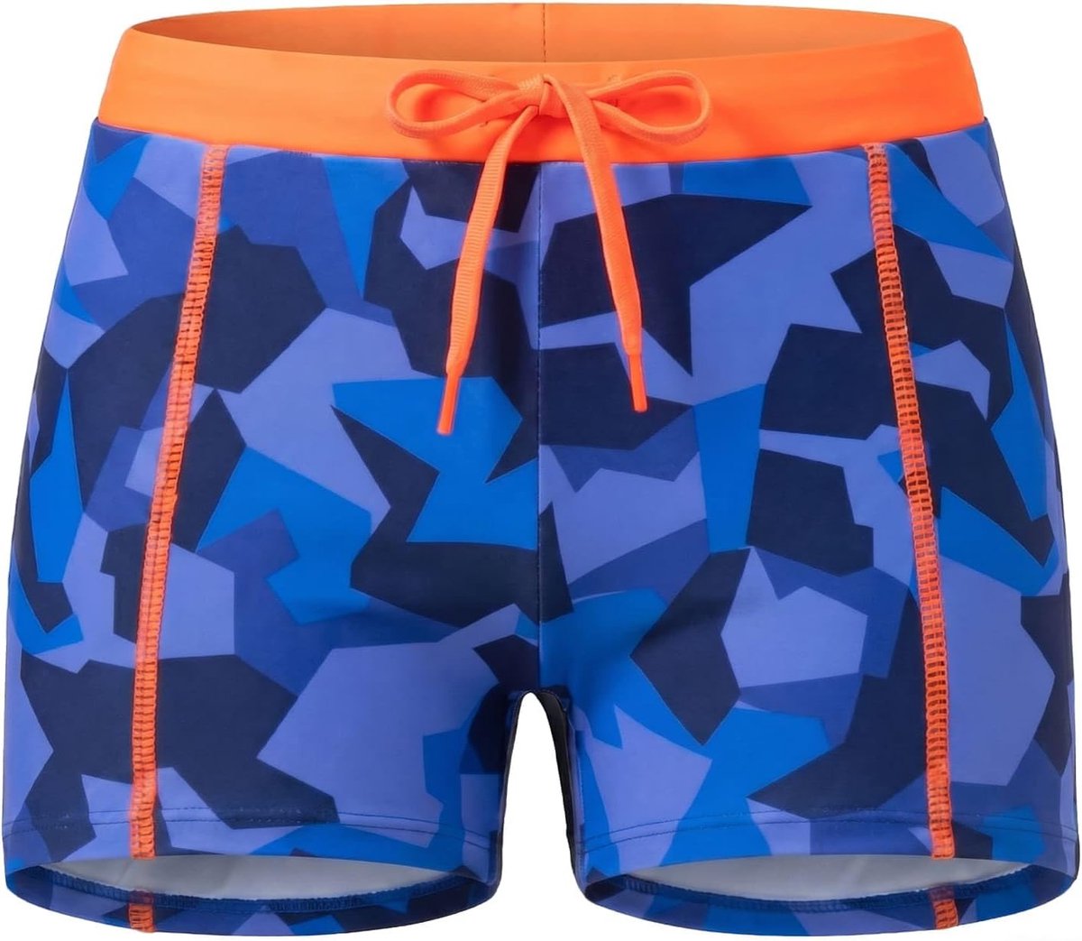 Zwembroek jongens, zwemshort kinderen met ademende voering verstelbare trekkoord in de taille, sneldrogende zwemshort met kleurblokken, boardshort strand raften voor 7-13 jaar