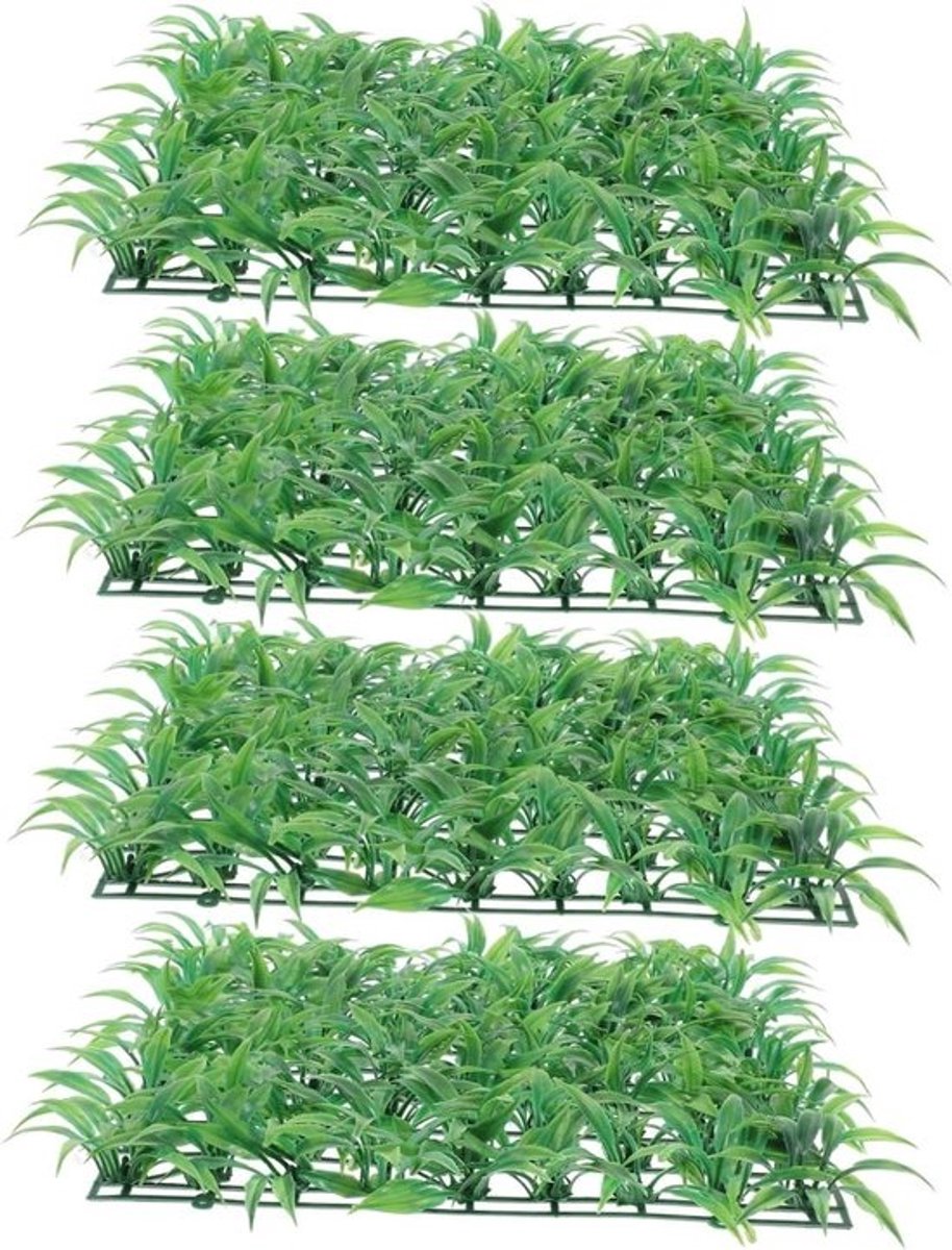 Kunstgraswandpanelen - Achtergrond van kunstgras - Voor een groenere ruimte - Levensechte uitstraling - 25 x 25 cm - Groen
