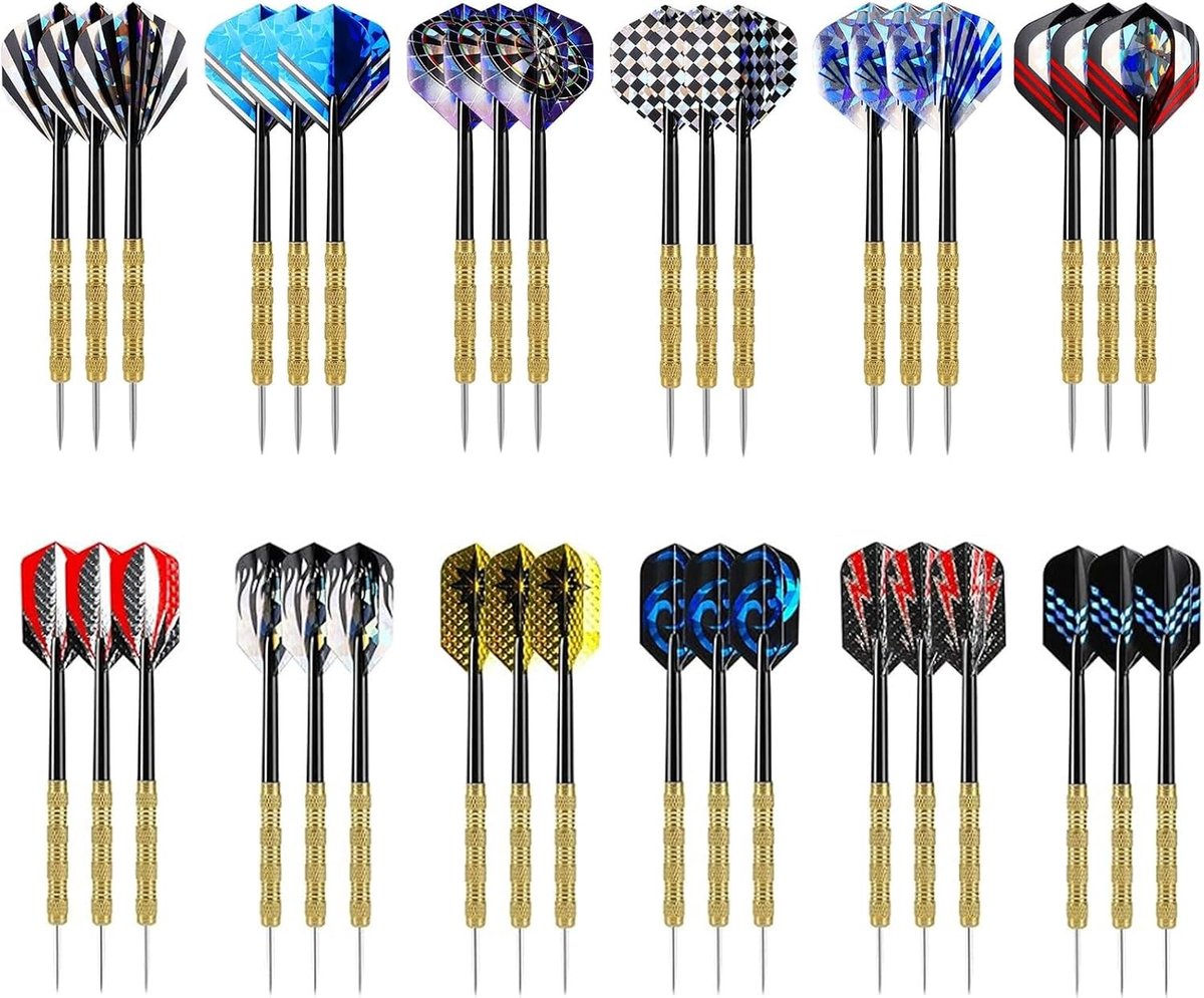 Professionele Dart Flights Set met Metalen Punt - 36 Stuks, Standaard Formaat, Ideaal voor Competitie en Thuisgebruik