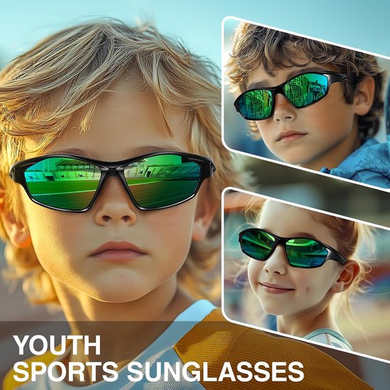 Dailygoods- Zonnebril Kinderen - Gepolariseerd - UV400 - Sportzonnebril - Fietsbril - Flexibel - Lichtgewicht Siliconen van Dailygoods — afbeelding 3