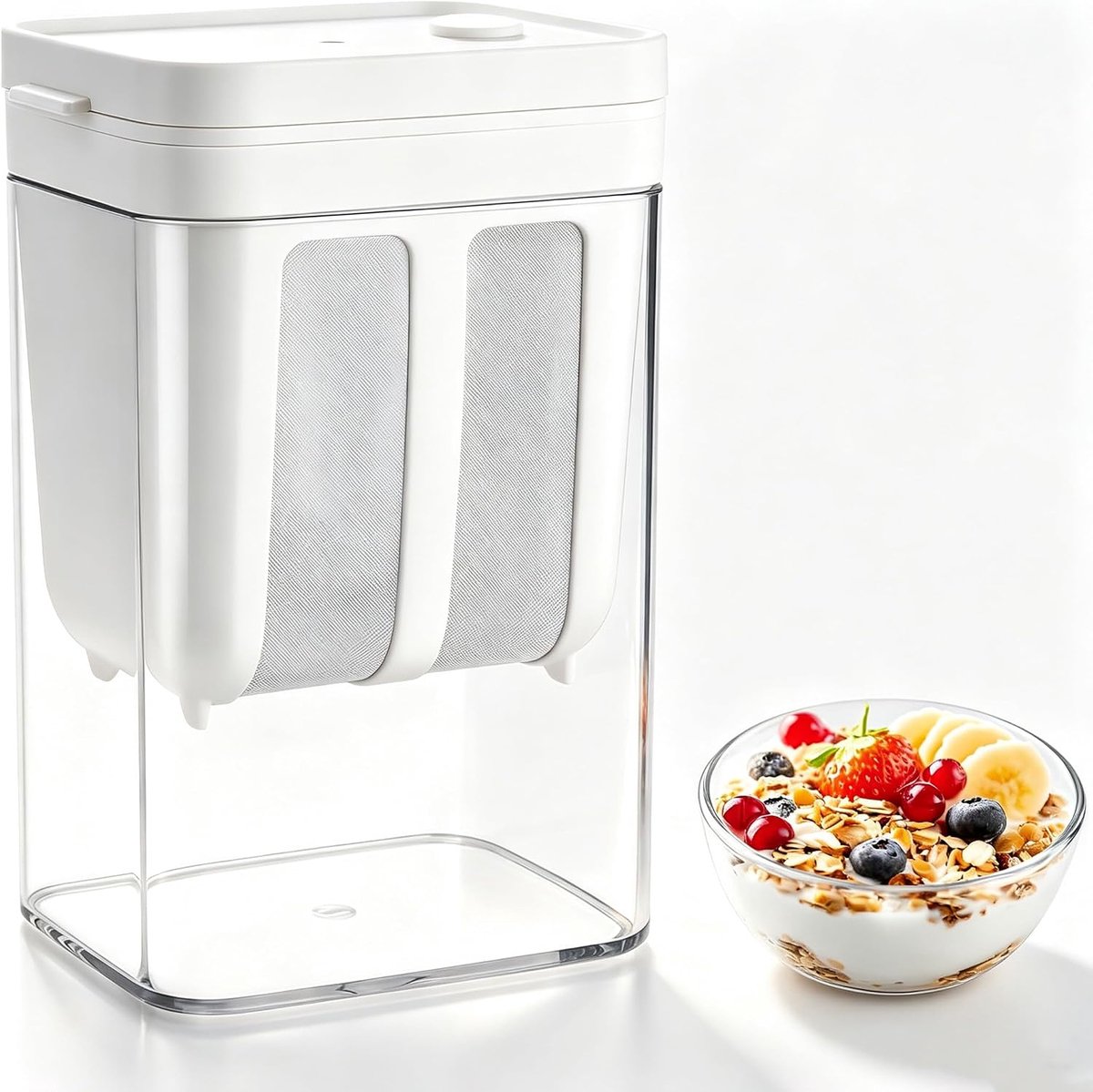 Yogurt Maker, Fresh Yogurt Cheese, Greek Yogurt, Milk Ferments Yogurt, 1100ml Lactoserum Separator with Fine Mesh - ShopVlot