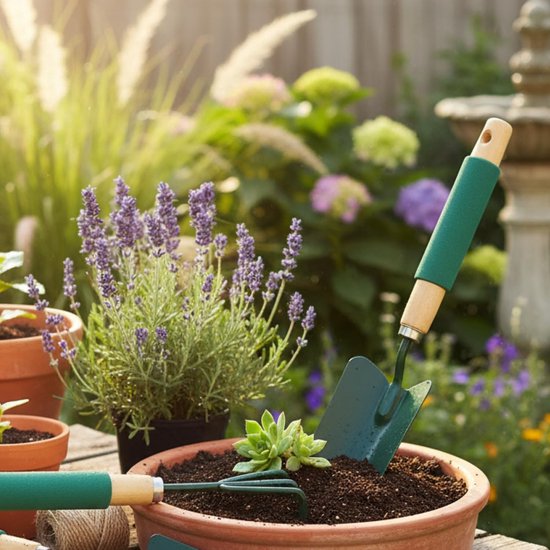 4-delige set tuingereedschap - bloemenschep handschep bloemenhark en wieder - tuinset voor planten en tuinieren (04-delige tuinset) van Merkloos	 — afbeelding 2