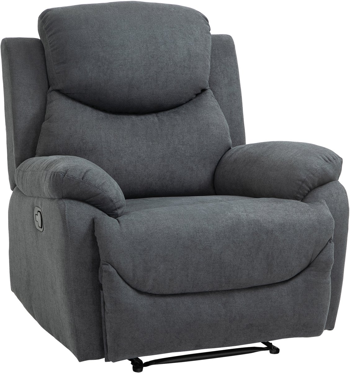 Homona Relaxfauteuil met ligfunctie - 150° verstelbare rugleuning - Met armleuningen - 93 x 88 x 102 cm - Donkergrijs