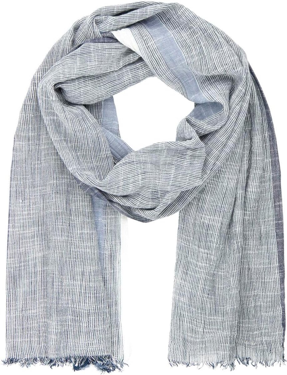 Sjaal heren dun - 100% biologische katoen - blauw - ideaal voor elke gelegenheid - ShopVlot
