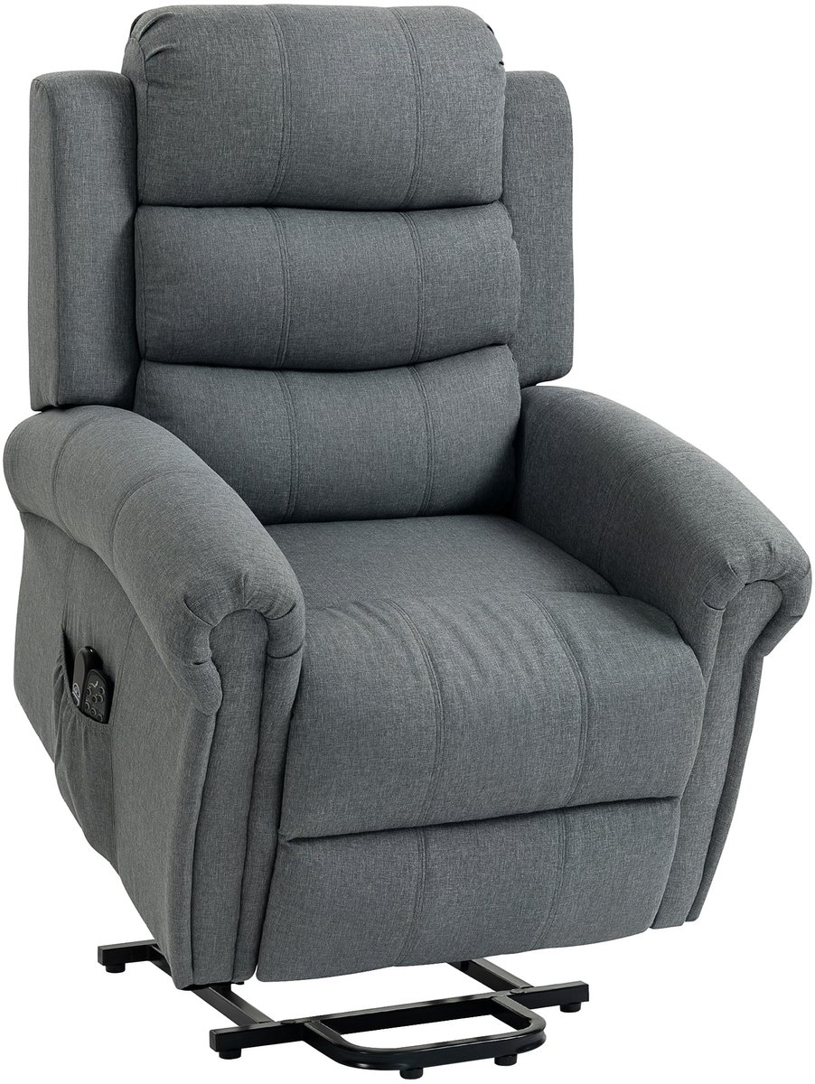 Homona Elektrische sta-opfauteuil met massage en warmtefunctie - Met voetsteun en USB-aansluiting - 87 x 87,5 x 108 cm - Grijs
