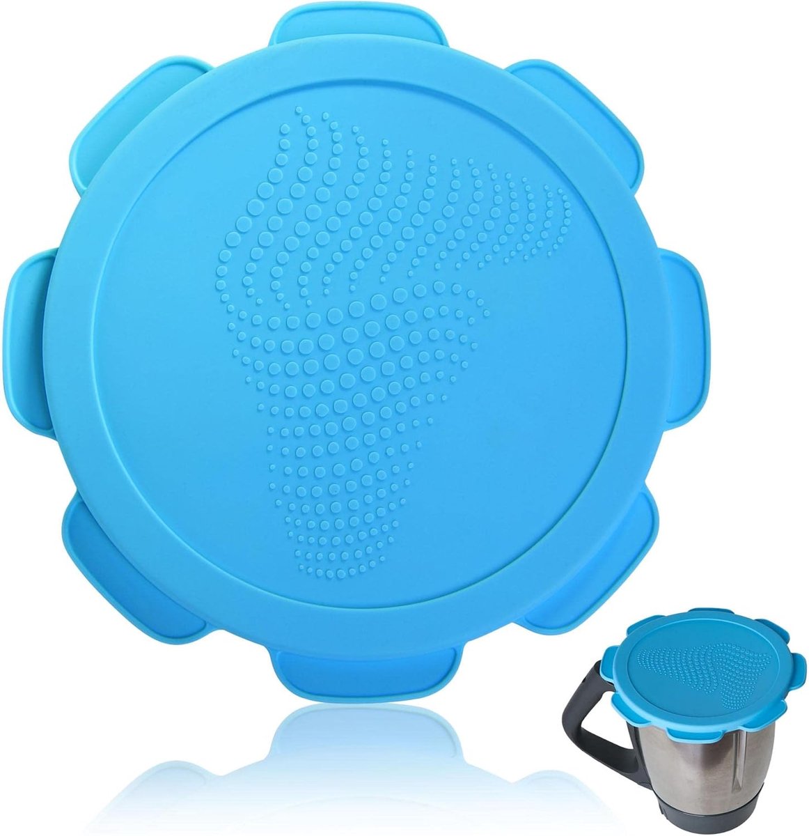 mixcover Silicone lid, water and air and odour proof, for Thermomix TM5 TM6 TM Friend, BPA-free, food-safe, blue - ShopVlot