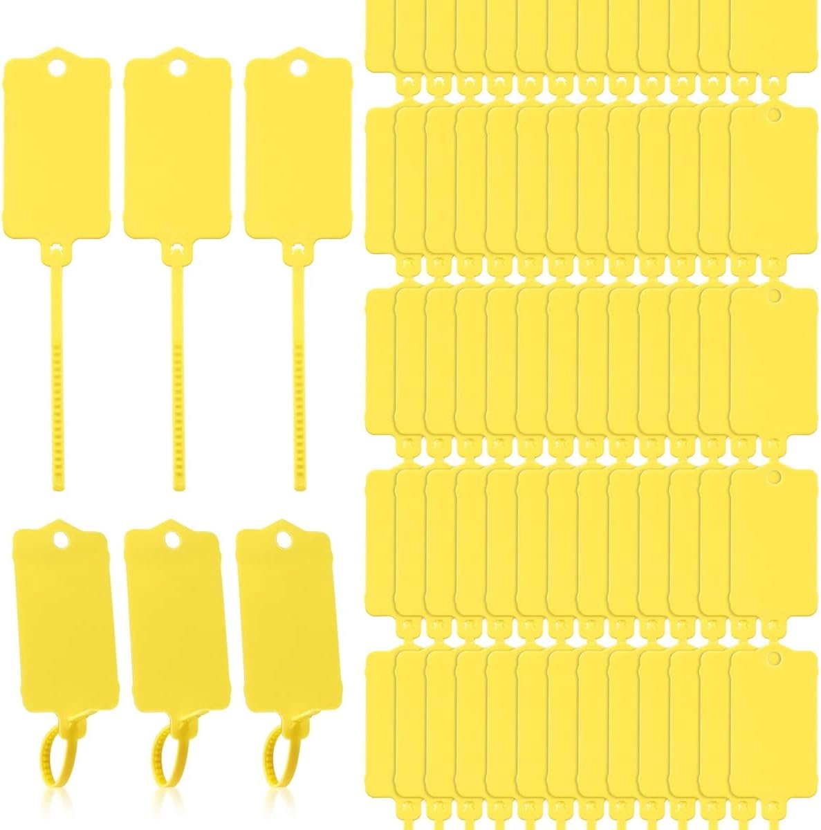 Sylen 100 x Reusable Writable Cable Tie Labels Waterproof Label Labels for Item Classification Car Key Marking and - ShopVlot