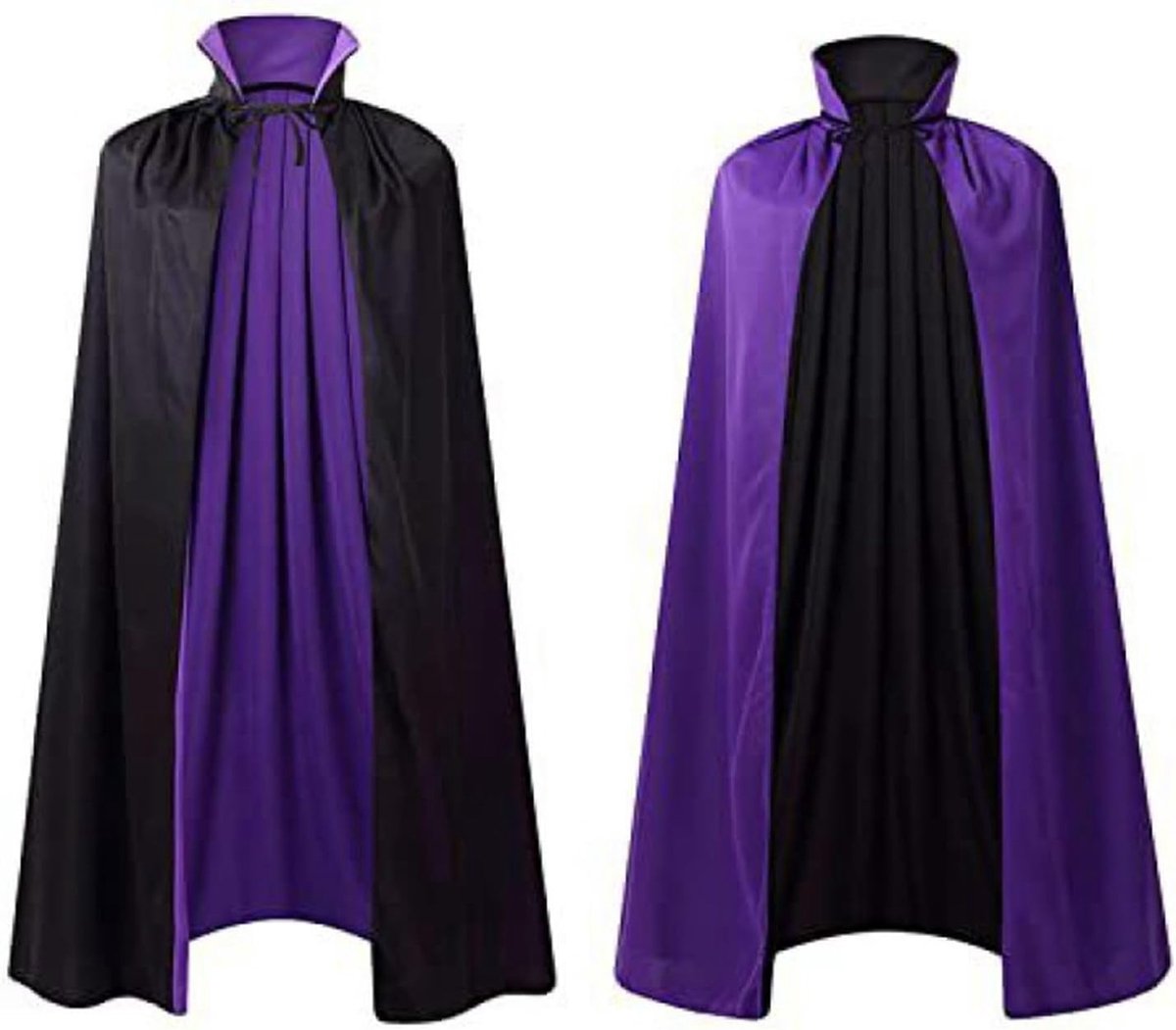 Modieuze en casual halflange Halloween cape met tweekleurige opstaande kraag voor mannen en vrouwen