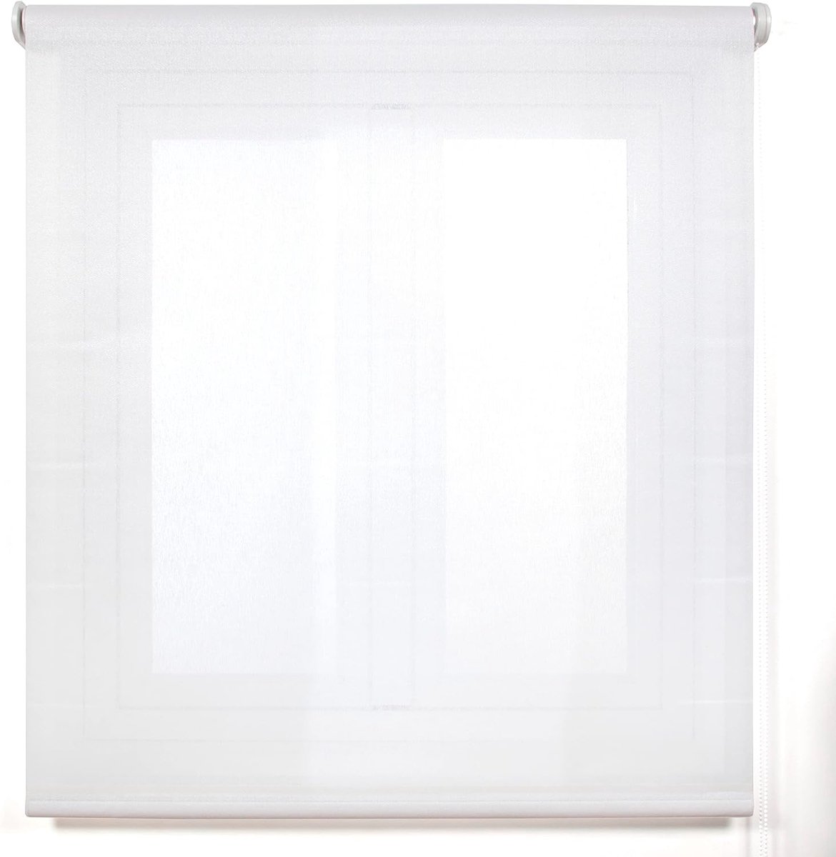 Belmont rolgordijn, lichtdoorlatende stof, glanzend, wit, 110 x 180 cm (b x h), stofgrootte 107 x 175 cm - jaloezieën voor ramen