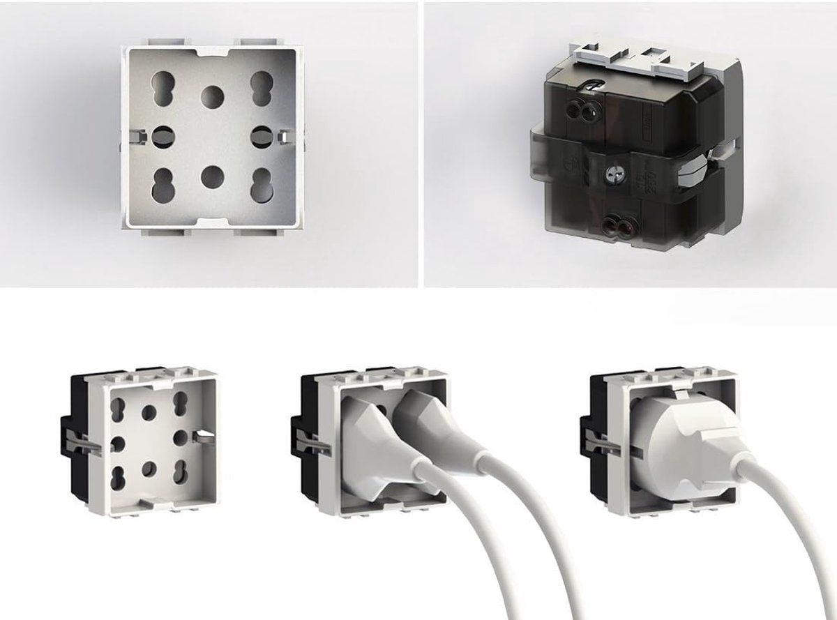 4Box stekker MULTISTANDARD 1 Schuko of 2 Bypasss Compatibel met Chorus, 250 V zilver/zwart