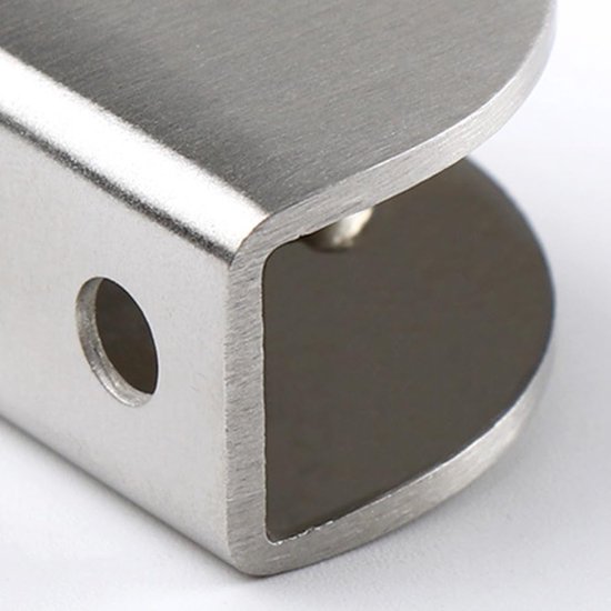 6 stuks roestvrijstalen cliphouder, verstelbare glazen plankbeugels, wandmontage, halfronde glazen klem, spiegelclips, vast voor 12 mm dikte glas en bord — afbeelding 4