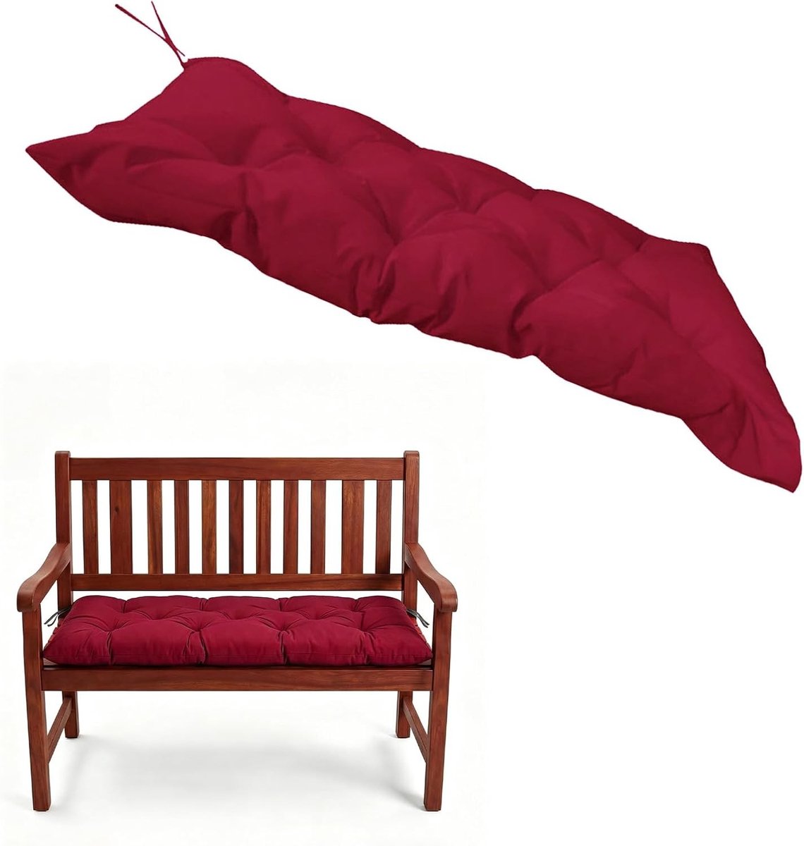 Zitkussen voor Binnen en Buiten 100 x 50 x 10 cm - Tuinbank Kussen, Stoelkussen en Wasbare Bescherming voor Bierbank Set