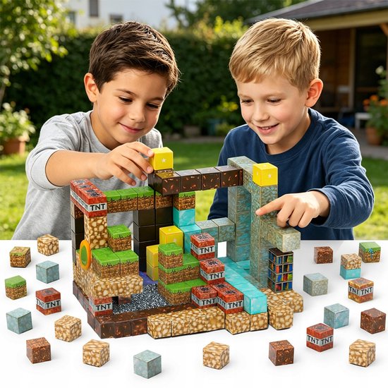 Magnetisch bouwblokkenspeelgoed – 220 stuks - inclusief 2 minifiguren - Magnetische bouwblokken – Bouwblokkenspeelgoed - Magnetische kubussen – Magnetisch bouwspeelgoed – Montessorispeelgoed – Kinderspeelgoed – Educatief speelgoed