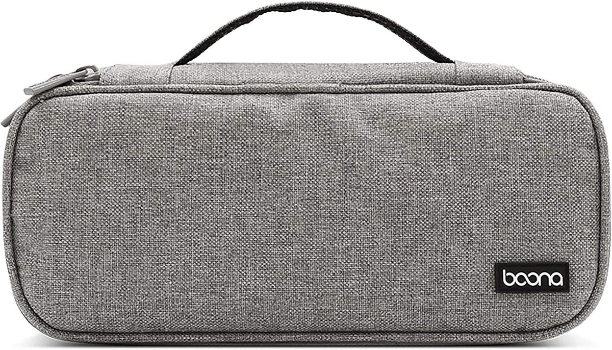 Waterdichte kabeltas voor harde schijven en laptopvoeding, ideaal voor kabels en accessoires, grijs