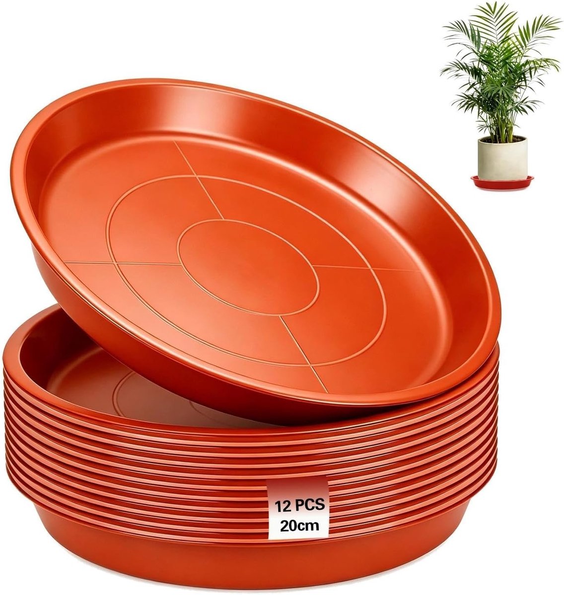 12 stuks bloempotonderzetters 20 cm bloempot onderzetters rond