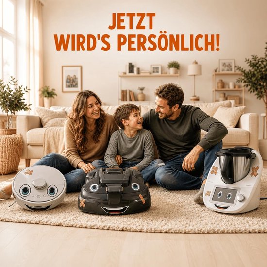 Gezichtsoog voor Stofzuigerrobot Maairobot Wischroboter Thermomix Stofzuigerrobot Vuilnisbakken Decoratie Sticker Set Robot — afbeelding 5