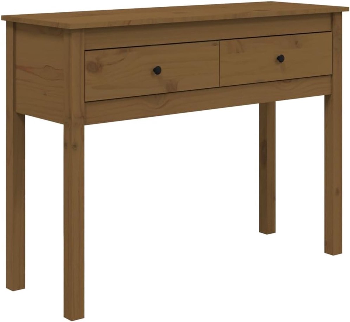 Salontafel voor de woonkamer, bijzettafel, salontafel, salontafel, consoletafel, honingbruin, 100 x 35 x 75 cm, massief grenenhout, voor kantoor, woonkamer, slaapkamer