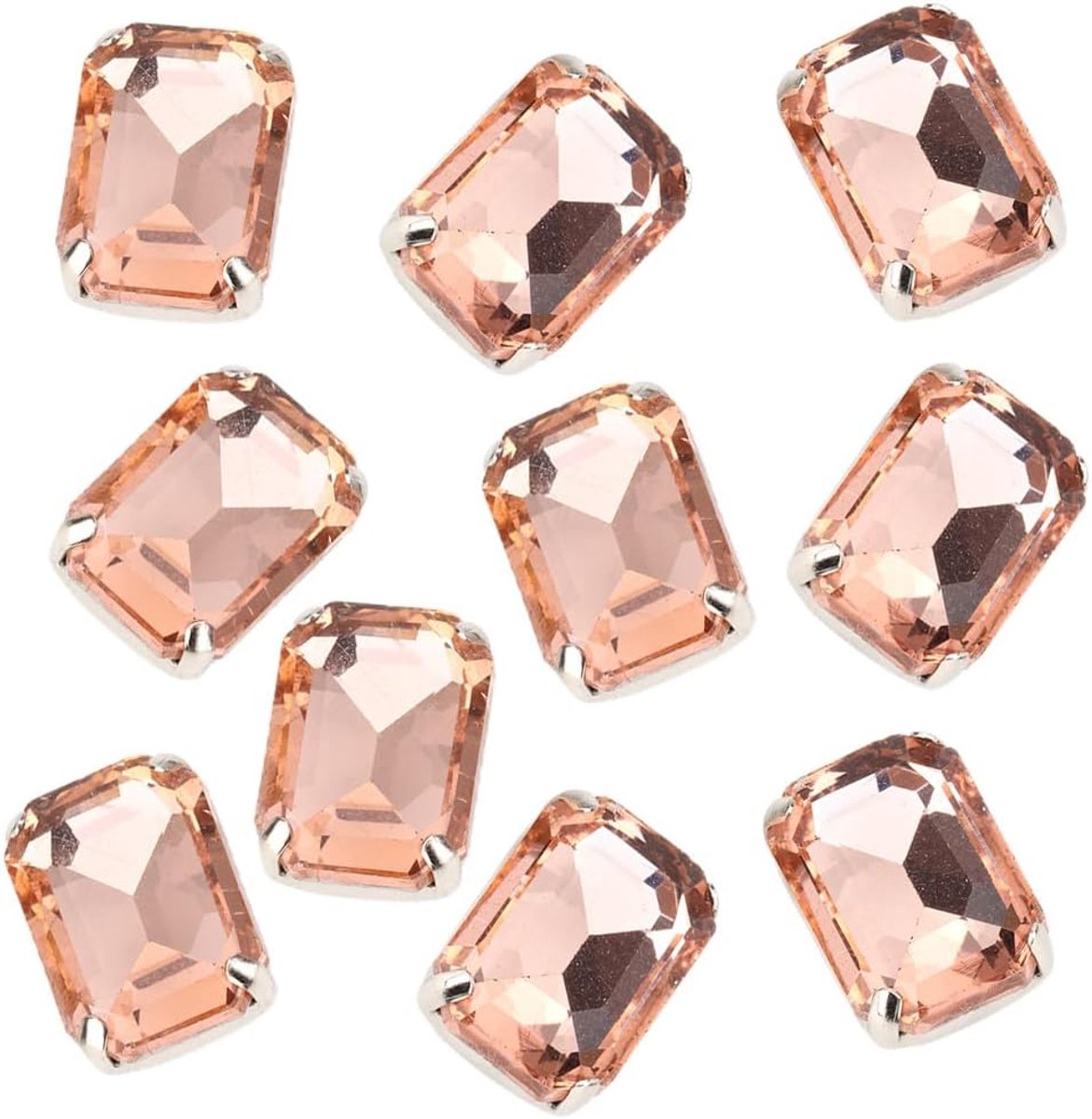 10 stuks klauwstrasssteentjes, doe-het-zelf kunstkleurrijke kristallen klauw strass glitter stenen ​​​​kleding kleding handwerk kledingstukken accessoires (champagne)