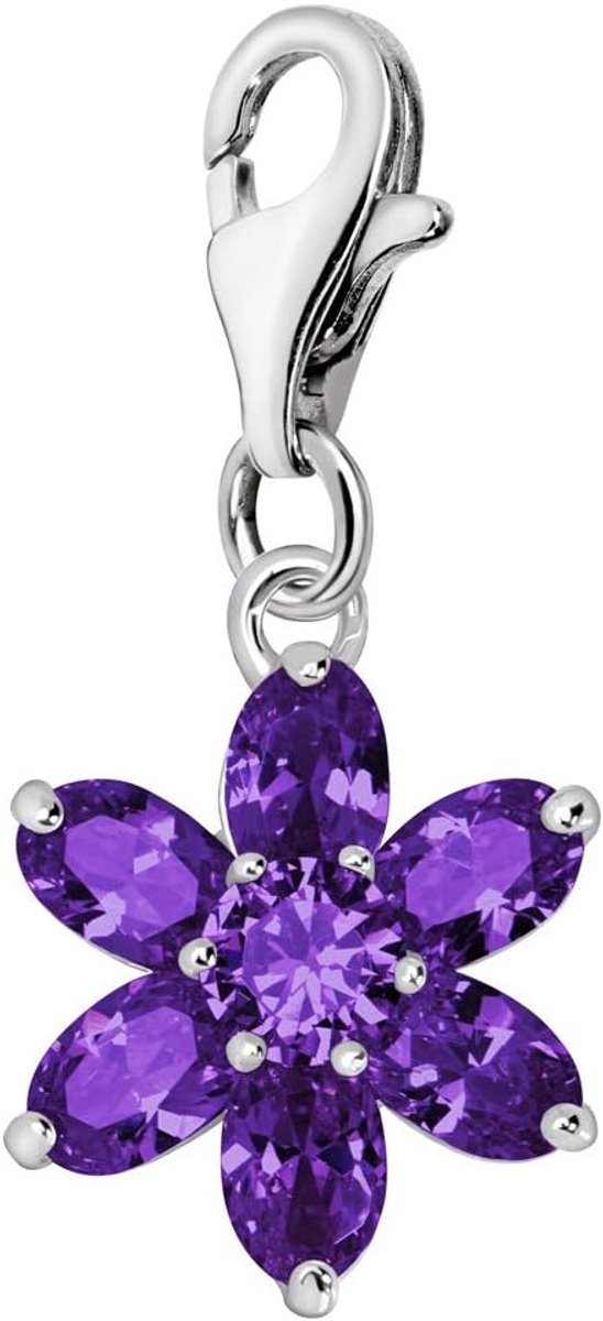 Zilveren Charm Bedel Hangers Kristalbloemen voor Armbanden en Accessoires