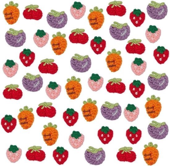 Gehaakte applicaties - fruitthema - set van 50 - zelf maken - ambachten ...