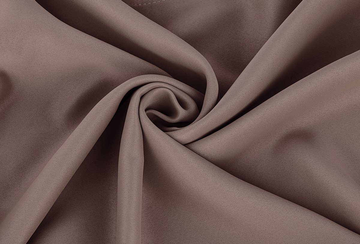 Home & Comfort Luxe verduisterende gordijnen - Donker taupe - 300x250 cm met ringen Wit