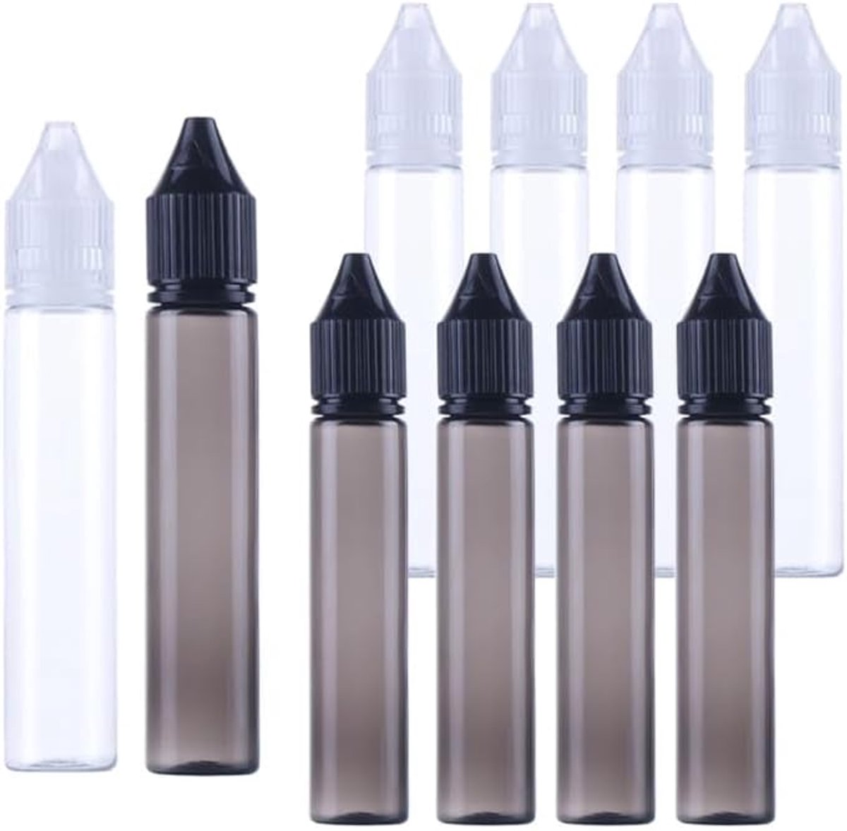 Druppelflessen 30 ml - kunststof - met zelfklevende etiketten - ideaal voor mengsels - ShopVlot