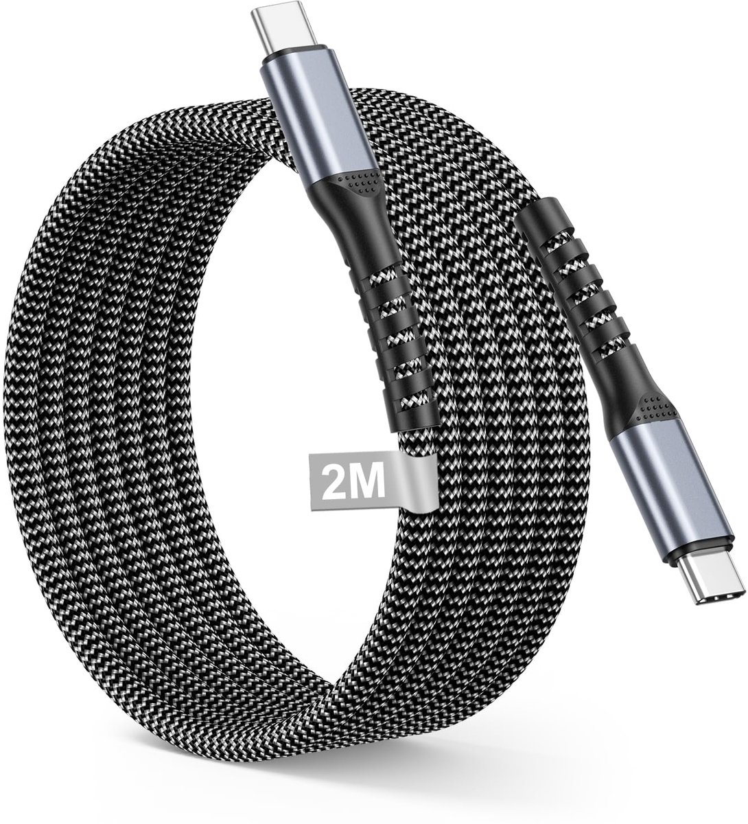 60W USB C naar USB C-kabel 2m, PD3.0 USBC-kabel type C snel opladen van gegevens van gevlochten nylon kabel type C voor i Phone 17 16 15 Pro Max, MacBook Pro/iPad Air, Samsung Galaxy S25 S24 S23 S22