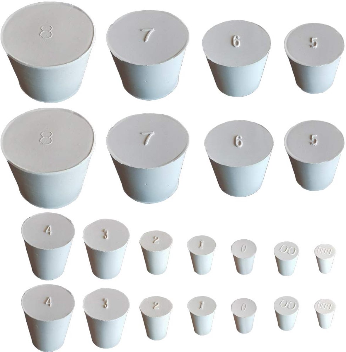 Rubberen Stop, 8mm to 42mm,22Pack, een Selectie van Rubberen Stoppen van Grootte # 000 tot #8, Gebruikt voor het Verzegelen van Ballonflessen, Watertank enz. (pak 2 elke grootte)