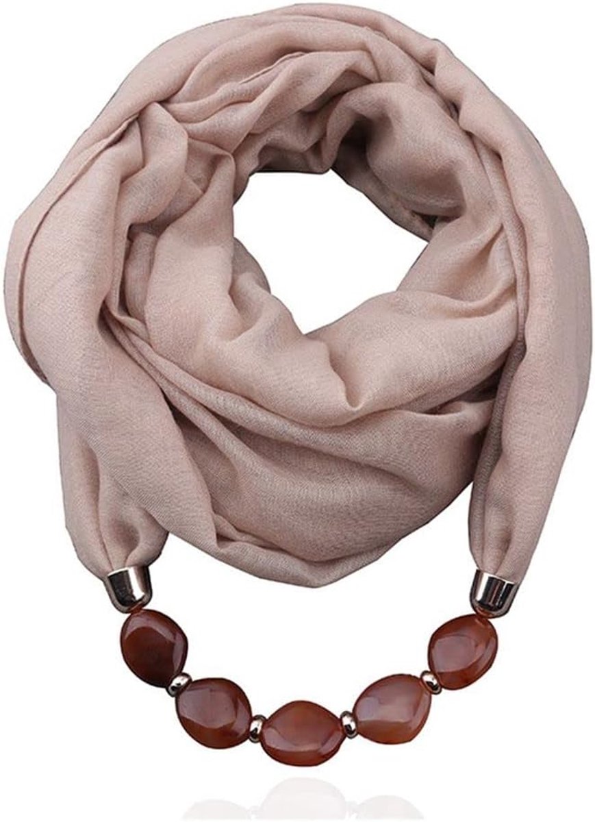 Halsketting, 180 x 48 cm, stijl, halsketting, sjerp, sjaal met hanger, sieraden, boho-stijl, ketting, kwastjes, sjaal, kleding, vrouwelijke mode