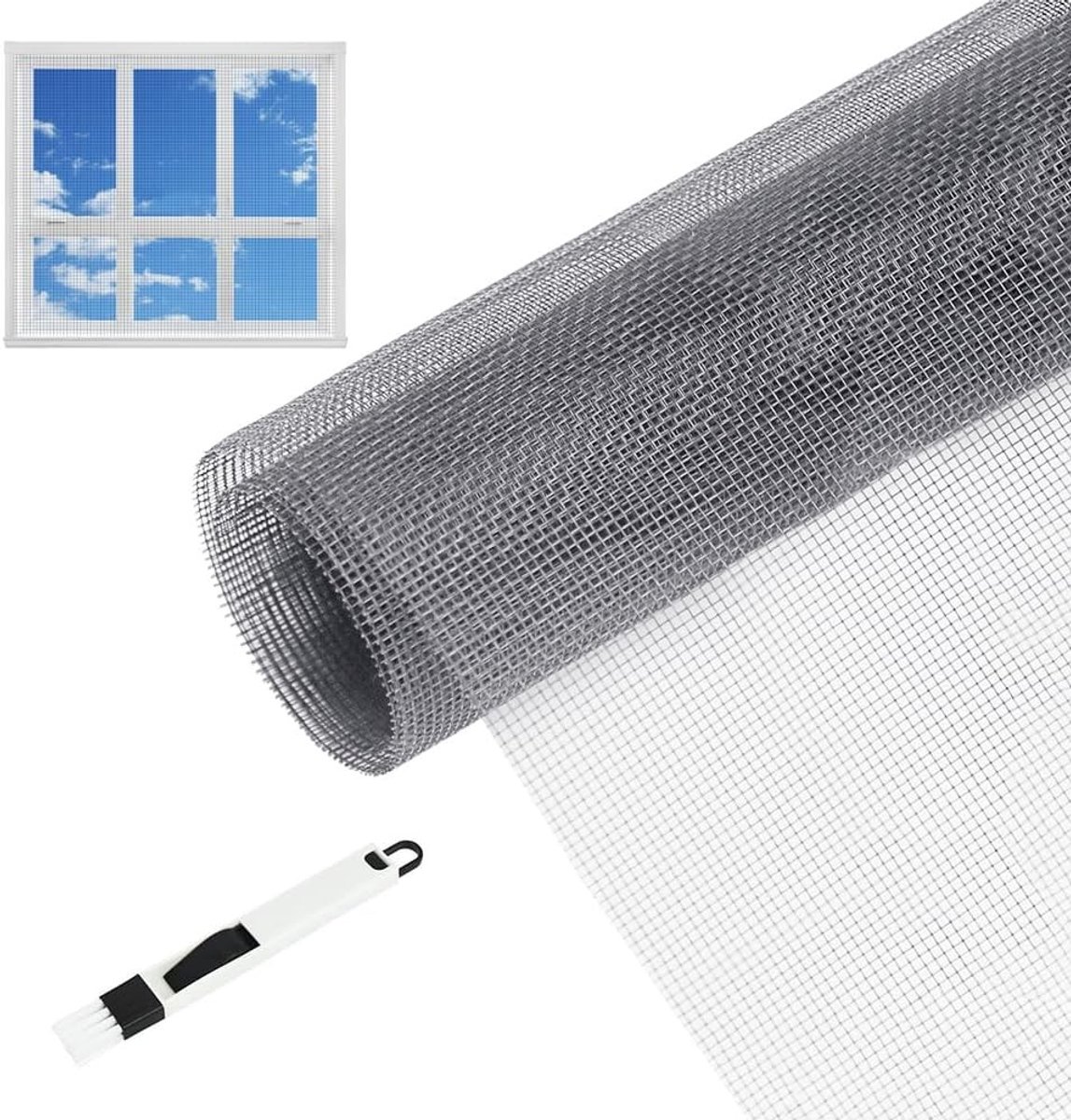 Insectenwerend Vlies 150 x 300 cm met Schoonmaakborstel, Ideaal voor Ramen, Deuren en Balkons, Effectieve Bescherming tegen Vliegen en Ongewenste Insecten