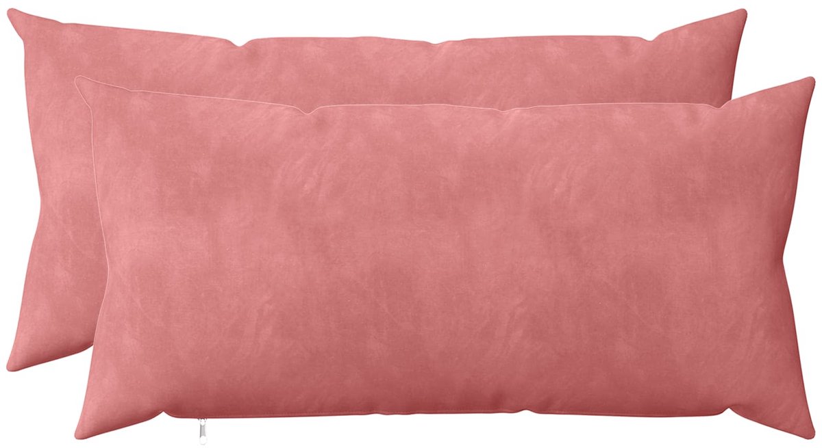 vidaXL Dekenkussen - 2 - st - HEERLEN - Roze - 40 - x - 80 - cm - fluweel