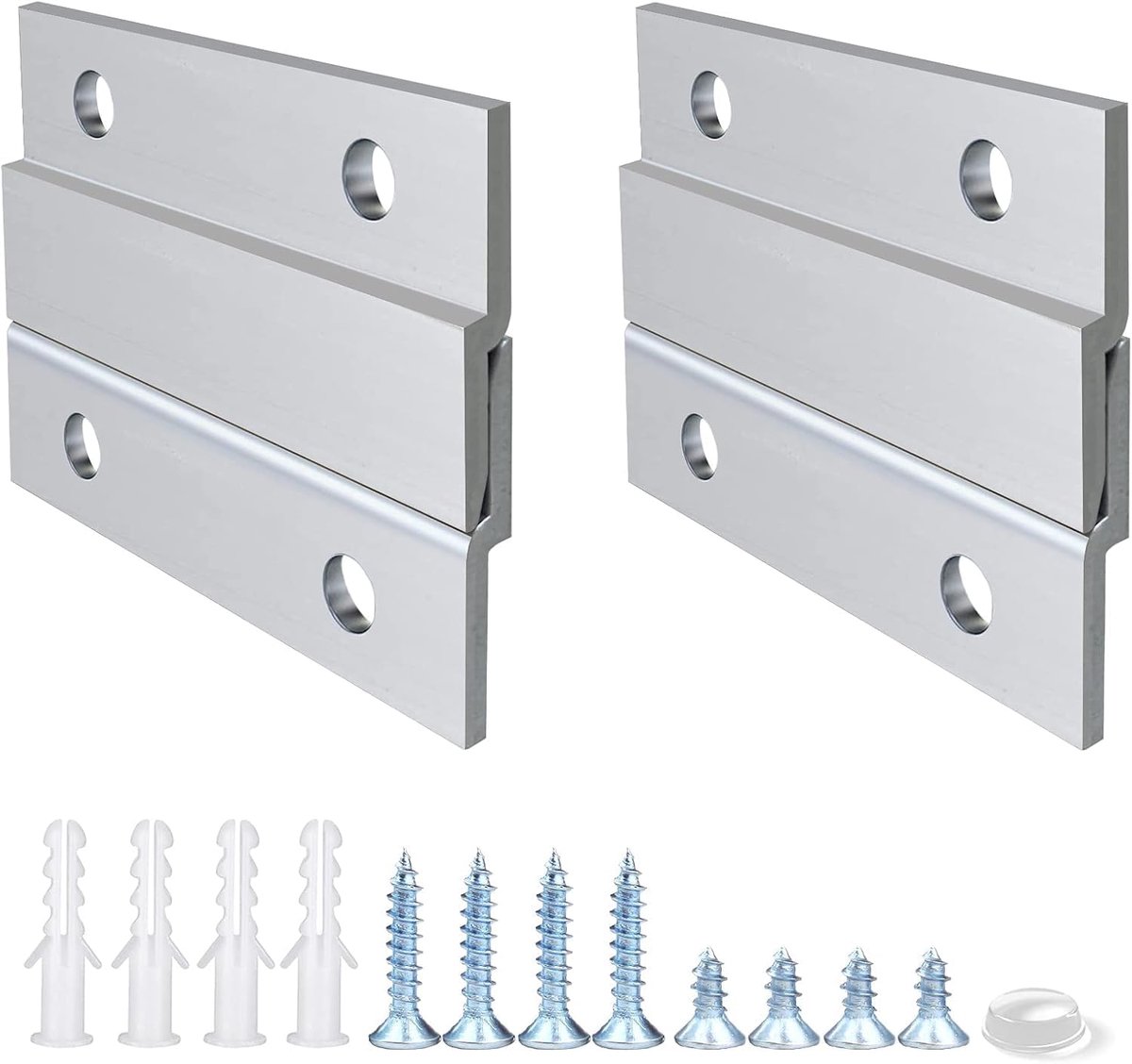 Aluminium Z-hanger ondersteunt 13,6 kg - in elkaar grijpende muurmontagebeugel hardwarekit voor het ophangen van - ShopVlot