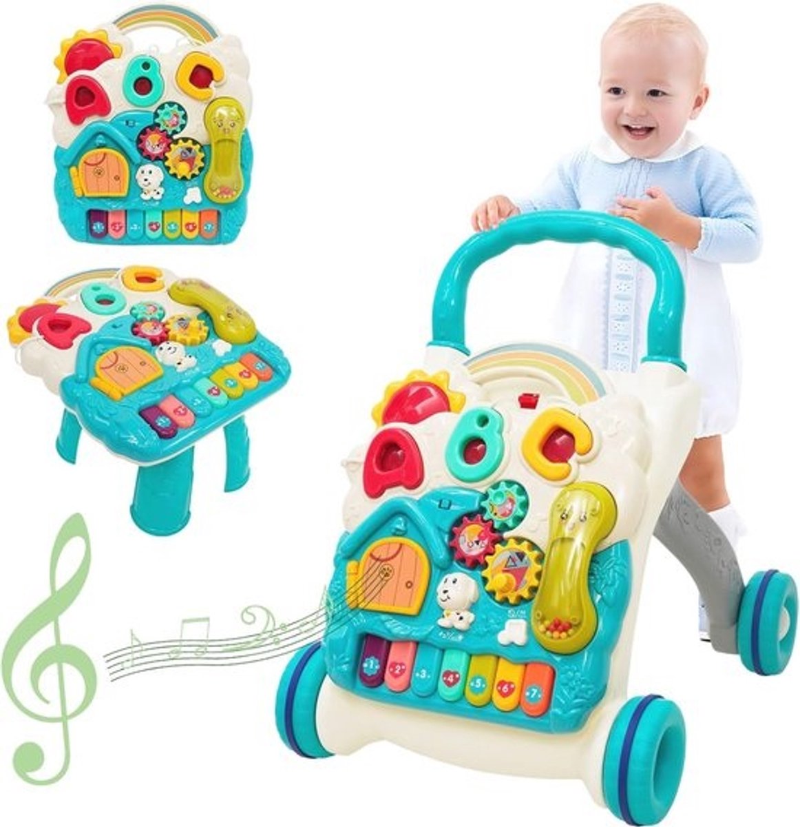 Multifunctionele 3-in-1 babywandelaar met activiteitenpaneel - Educatief pushspeelgoed
