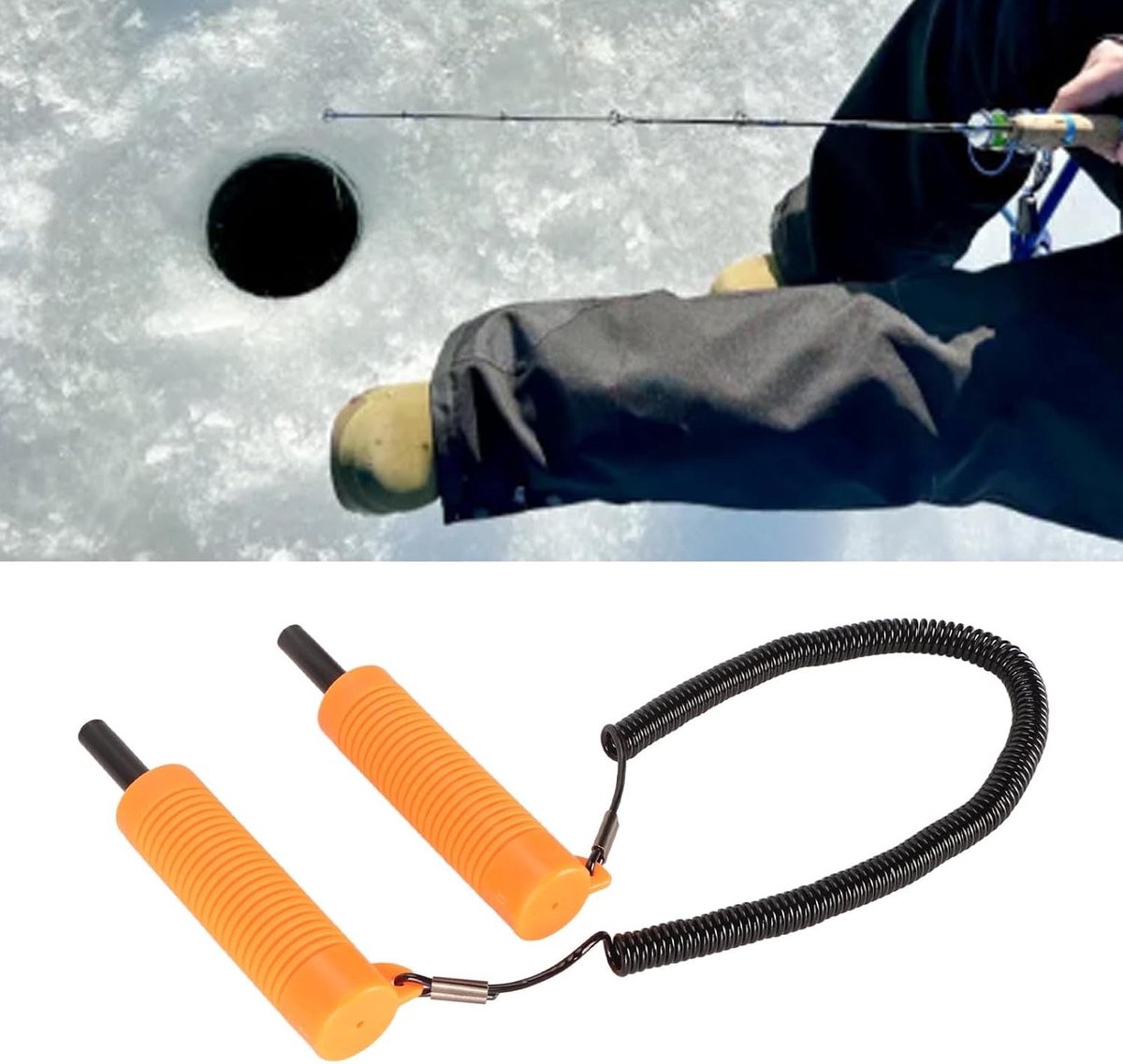 Verlengbare IJsprikker met Fluitje, Flexibele Veiligheidsstok voor IJsvisserij en IJsplezier, Draagbaar Noodhulpmiddel voor Sleetjes en Schaatsen